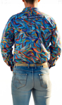 Picture of Trademutt Mens Snazzy Half Button Full Print Long Sleeve Workshirt (TM-21645)