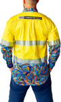 Picture of Trademutt Mens Snazzy Yellow Day/Night Hi Vis Full Button Long Sleeve Workshirt (TM-21647)