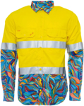 Picture of Trademutt Mens Snazzy Yellow Day/Night Hi Vis Full Button Long Sleeve Workshirt (TM-21647)