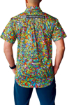 Picture of Trademutt Mens Bonza Short Sleeve Full Button Full Print Workshirt (TM-21501)
