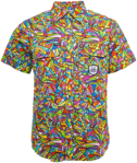 Picture of Trademutt Mens Bonza Short Sleeve Full Button Full Print Workshirt (TM-21501)