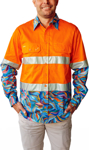 Picture of Trademutt Mens Snazzy Orange Day/Night Hi Vis Full Button Long Sleeve Workshirt (TM-21522)