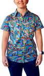 Picture of Trademutt Womens Snazzy Short Sleeve Full Print Full Button Workshirt (TM-21649)