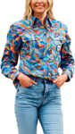 Picture of Trademutt Womens Snazzy Full Button Full Print Long Sleeve Workshirt (TM-21648)