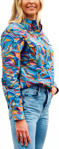 Picture of Trademutt Womens Snazzy Full Button Full Print Long Sleeve Workshirt (TM-21648)