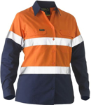 Picture of Bisley Workwear Womens Recycled Taped Two Tone Hi Vis Drill Shirt (BL6996T)