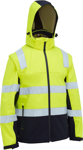 Picture of Bisley Workwear Mens Taped Two Tone Hi Vis 3 in 1 Soft Shell Jacket (BJ6078T)