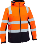 Picture of Bisley Workwear Mens Taped Two Tone Hi Vis 3 in 1 Soft Shell Jacket (BJ6078T)