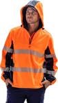 Picture of Bisley Workwear Mens Flx & Move Hi Vis Taped Liquid Repellent Fleece Hoodie (BK6571T)