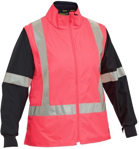 Picture of Bisley Workwear Womens Taped Hi Vis 5 in 1 Rain Jacket - Pink (BKL6975-Pink)