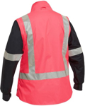 Picture of Bisley Workwear Womens Taped Hi Vis 5 in 1 Rain Jacket - Pink (BKL6975-Pink)