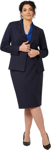 Picture of NNT Uniforms Womens Wool Blend Twill Secret Waist Midi Skirt - Navy (CAT2RW-NAV)