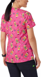 Picture of NNT Uniforms Womens Xmas Gingerbread Surfer Print Scrub Top - Hot Pink (CATUXV-HPK)