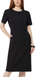 Picture of NNT Uniforms Womens Wool Blend Twill Short Sleeve Dress - Black (CAT69W-BLA)