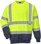 Picture of Prime Mover Workwear Mens Hi Vis Contrast Sweatshirt (B306)