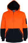 Picture of DNC Workwear Hi Vis 2 Tone Full Zip Super Fleecy Hoodie (3722)