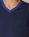 Picture of Winning Spirit Mens V Neck Contrast Trim Scrub Top (M7650)