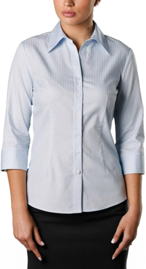 Picture of Winning Spirit Womens Self Stripe 3/4 Sleeve Shirt (M8100Q)