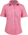 Picture of Winning Spirit Ladies Gingham Check Short Sleeve Shirt (M8300S)