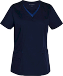 Picture of Winning Spirit Womens V Neck Contrast Trim Scrub Top (M7660)