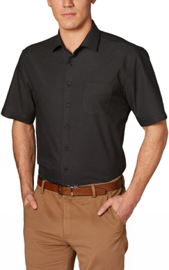 Picture of Winning Spirit Mens Ascot Short Sleeve Dot Jacquard Stretch Shirt (M7400S)