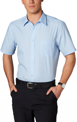 Picture of Winning Spirit Mens Pin Stripe Short Sleeve Shirt (M7221)