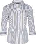 Picture of Winning Spirit Womens Executive Sateen Stripe 3/4 Sleeve Shirt (M8310Q)
