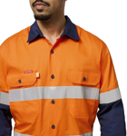 Picture of Hardyakka Core Hi Vis 2 Tone Vented Taped Long Sleeve Cotton Shirt (Y07978)