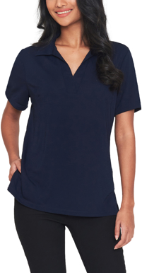 Picture of City Collection Ella Short Sleeve Detail Polo Top With Side Splits (2274)