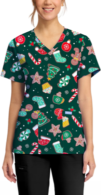 Picture of Cherokee Waiting for Santa Print Top (CK856-WFSA)