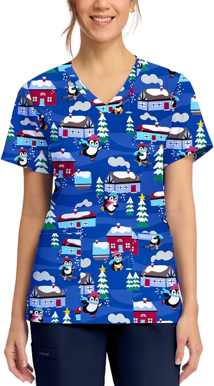 Picture of Cherokee Penguins Playing Print Top (CK856-PGPY)