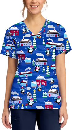 Picture of Cherokee Penguins Playing Print Top (CK856-PGPY)