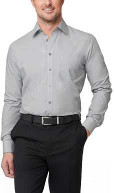 Picture of City Collection Mens Pinfeather Long Sleeve Shirt (4265LS)