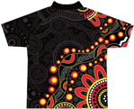Picture of Womens Dance of Existence Aboriginal Print Polo