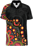 Picture of Mens Dance of Existence Aboriginal Print Polo