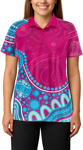 Picture of Womens Ways of the Water Aboriginal Print Polo